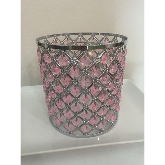 Lamp Shade Pink And Silver Beautiful! - Picture 1 of 5